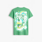 I'm Fine-Tingling Minimalist Spring Green Printed T-Shirt