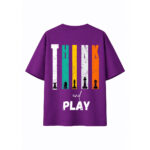 THINK AND PLAY Quote Oversized Tee – Purple | Tingling