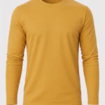 Plain Mustard Yellow Full Sleeve Cotton T-Shirt - Tingling
